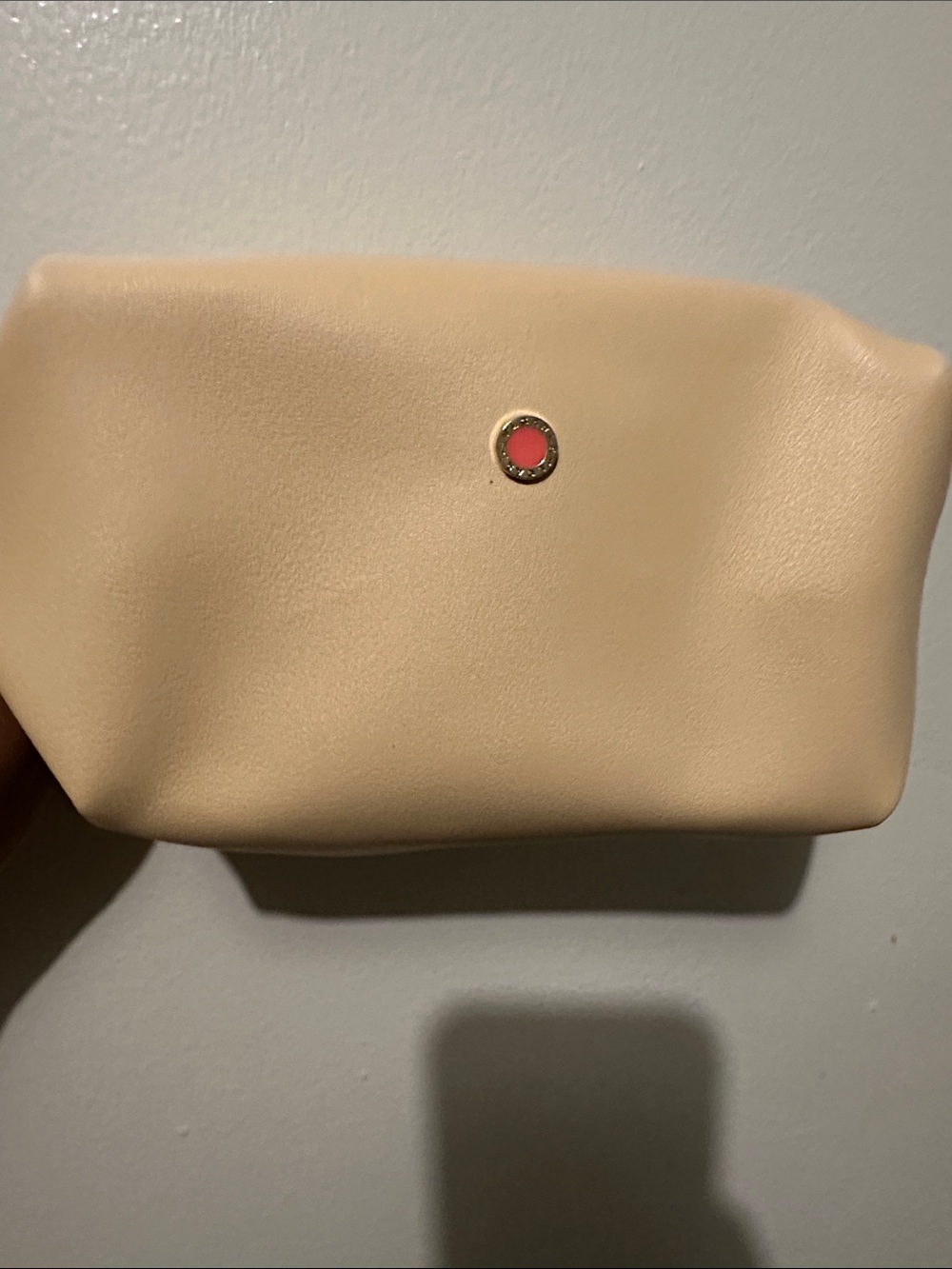 Bvlgari Beige Women's Cosmetic Pouch - Neutral Travel Makeup Bag. 6” L x 7”W.